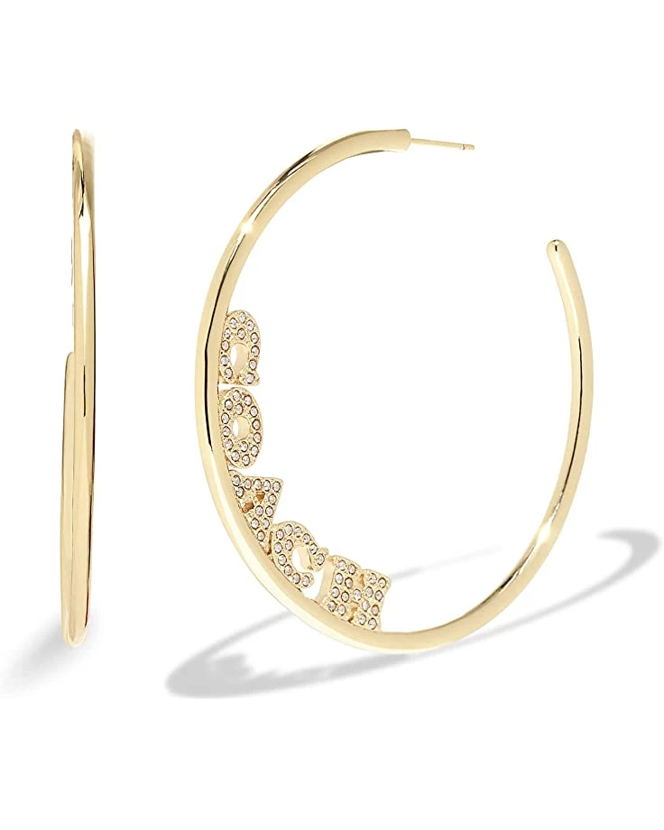 COACH Signature Logo Hoop Earrings 3 COACH Signature Logo Hoop Earrings