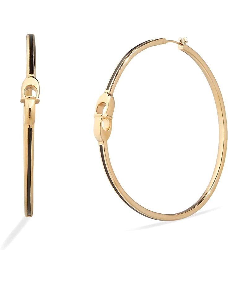 COACH Signature Enamel Hoop Earrings 3 COACH Signature Enamel Hoop Earrings