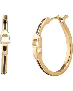COACH Signature Enamel Hoop Earrings