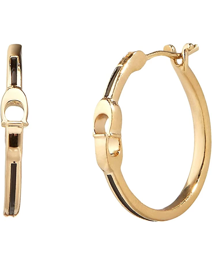 COACH Signature Enamel Hoop Earrings 3 COACH Signature Enamel Hoop Earrings
