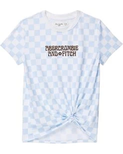 abercrombie kids Short Sleeve Knot Front Tech Core - Pattern (Little Kids/Big Kids) | Shirts & Tops
