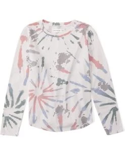 abercrombie kids Bib Long Sleeve Curve Hem Crew - Pattern (Little Kids/Big Kids) | Shirts & Tops