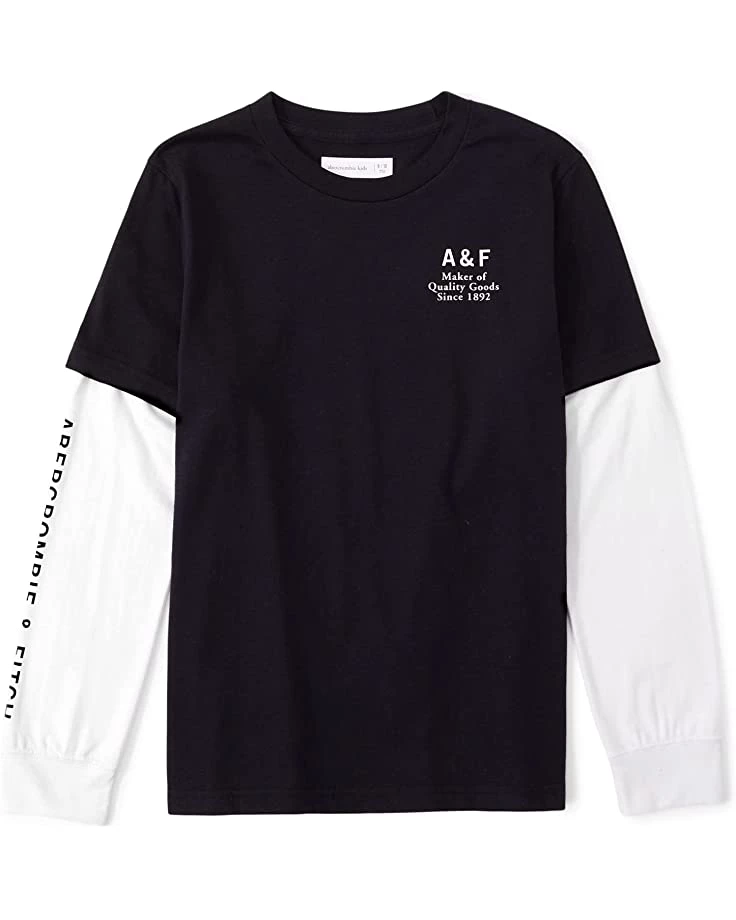 abercrombie kids Long Sleeve Logo Tee (Little Kids/Big Kids) | Shirts & Tops 3 abercrombie kids Long Sleeve Logo Tee (Little Kids/Big Kids) | Shirts & Tops