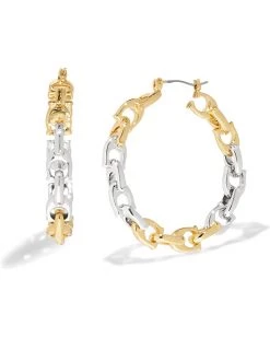 COACH Signature Chunky Chain Hoop Earrings