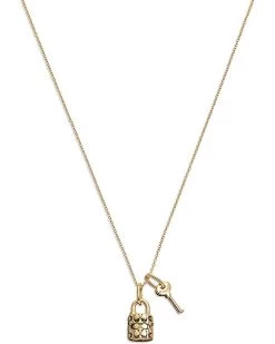 COACH Quilted Padlock & Key Necklace | Necklaces
