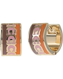 COACH Enamel Huggie Earrings