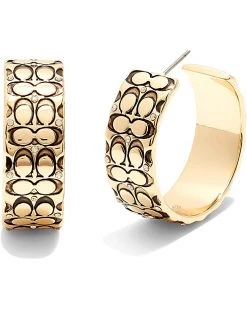 COACH Quilted Hoop Earrings