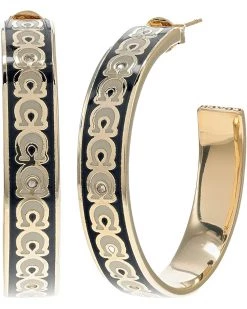 COACH Enamel C Hoop Earrings