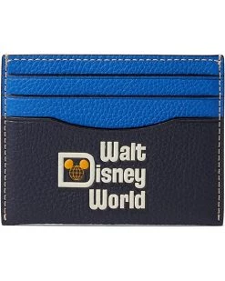 COACH Disney Parks Walt Disney World Motif Flat Card Case in Pebble Leather | Wallets
