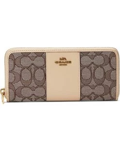 COACH Box Program Signature Jacquard Slim Accordion Zip | Wallets