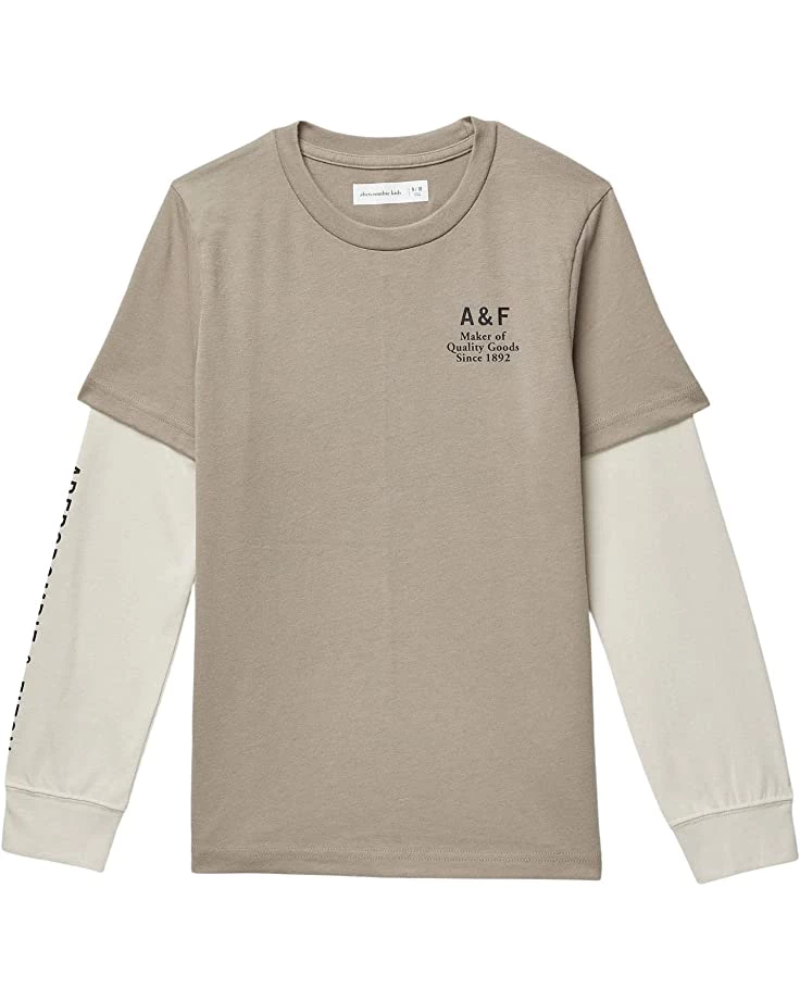 abercrombie kids Long Sleeve Logo Tee (Little Kids/Big Kids) | Shirts & Tops 4 abercrombie kids Long Sleeve Logo Tee (Little Kids/Big Kids) | Shirts & Tops - Image 2