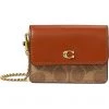 COACH Color-Block Coated Canvas Signature Half Flap Card Case | Wallets