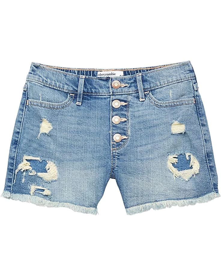 abercrombie kids Medium Shred High-Rise Mini Mom Shorts (Little Kids/Big Kids) 3 abercrombie kids Medium Shred High-Rise Mini Mom Shorts (Little Kids/Big Kids)