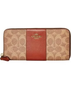 COACH Color Block Coated Canvas Signature Slim Accordion Zip | Wallets