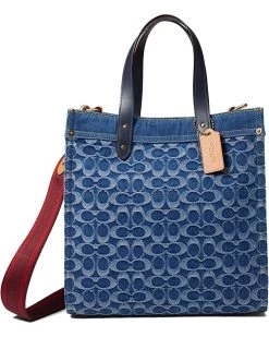 COACH Washed Denim Signature Field Tote | Handbags