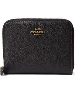 COACH Box Program Polished Pebble Small Zip Around | Wallets
