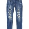 abercrombie kids Super Skinny Shred in Dark Blue (Little Kids/Big Kids) | Jeans