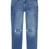 abercrombie kids Straight Dark Destroy in Medium (Little Kids/Big Kids) | Jeans