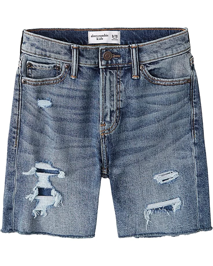 abercrombie kids Medium Wash Destroy Denim Shorts (Little Kids/Big Kids) 3 abercrombie kids Medium Wash Destroy Denim Shorts (Little Kids/Big Kids)